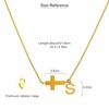 ECOOLOC 14K Gold Plated Dainty Cross Pendant Necklace for Women