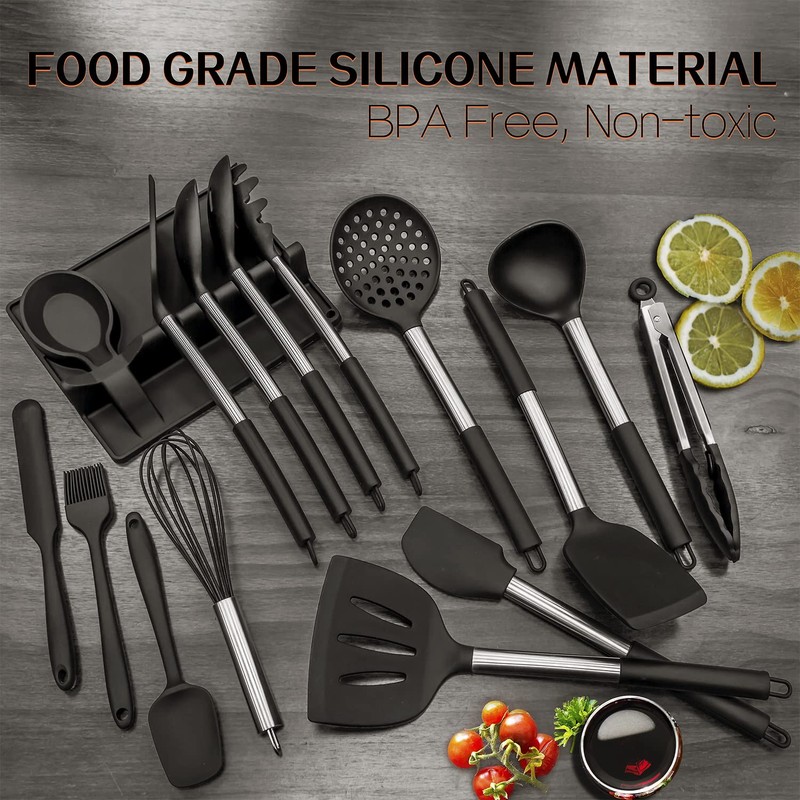 LeMuna Silicone Kitchen Utinsels Sets Heat Resistant Kitchen Utensils Set,