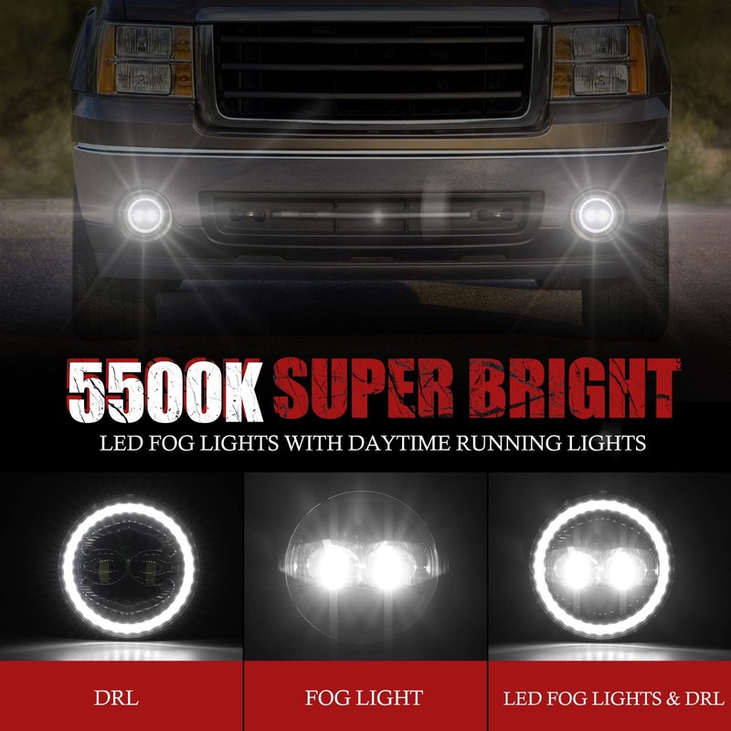 BUNKER INDUST LED Fog Light with Daytime Running Lights for