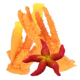 Mobestech 3pcs Simulated Sea Star Coral Decor Vivid Aquarium Ornament for Accessories Home Decoration Lightweight Coral Figurine for Artistic Atmosphere