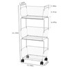 3 Tier Rolling Cart, Storage Shelf Organizer with Lockable Caster