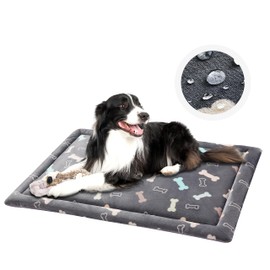 Allisandro Water-Proof Dog Bed, Washable Mat Crate Pad, Durable Pet Beds Soft Dog Mattress, Anti-Slip Kennel Pads for Dogs, Cats and Small Animal, Grey Bone (42 x 28 Inches)