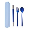Travel Utensils, 18/8 Stainless Steel 4pcs Cutlery Set Portable Camp