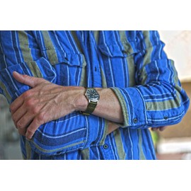 Da Luca Two Piece Ballistic Nylon Watch Strap - Olive (Matte Buckle) : 22mm