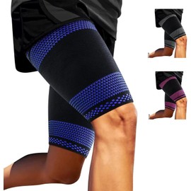 ABYON Pack of 2 Thigh Braces for Men and Women, Thigh Compression Breathable Non-Slip for Hamstring, Quad, Groin Pain, Muscle Fibre Tear, Cramps