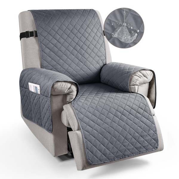TAOCOCO Recliner Slipcovers,100% Waterproof Recliner Chair Covers with Pockets,Sofa Slipcover
