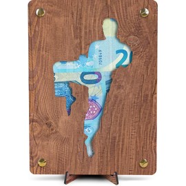 Karate Geldkarte - XL Geldgeschenk aus Holz inkl. Ständer | Karate - Taekwondo Geschenk, Kung-Fu, Geschenk Kampfsport-Fans, Jiu Jitsu Geschenkidee