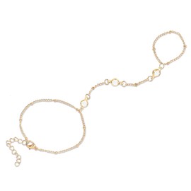 Abeillo Gold Hand Chain for Women, Dainty Bracelets Set for Women Trendy Finger Bracelet Zircon Hand Jewelry Ring Slave Bracelet Hand Link Chain Jewelry Gifts for Women Mom