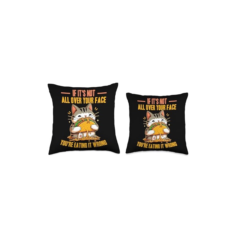 Taco cat Throw Pillow