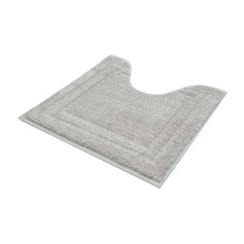 Decomira Bath Mat Non-Slip Toilet Mat with Cut-Out | Can be Combined as a Bath Mat Set | Toilet Rug Bathroom Rug Bath Mat Washable | For Freestanding Toilets | Grey - 45 x 45 cm