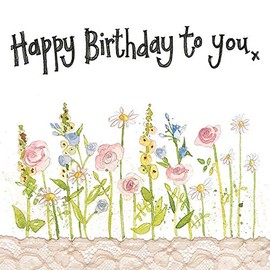 Alex Clark Happy Birthday Meadow Flowers Card - Floral - Nature - Plants - Greeting Card - Cards To Celebrate - Designed and Printed in the UK…