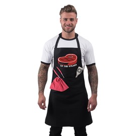Bang Tidy Clothing BBQ Funny Aprons For Men Up The Steaks Grill Kitchen Gift