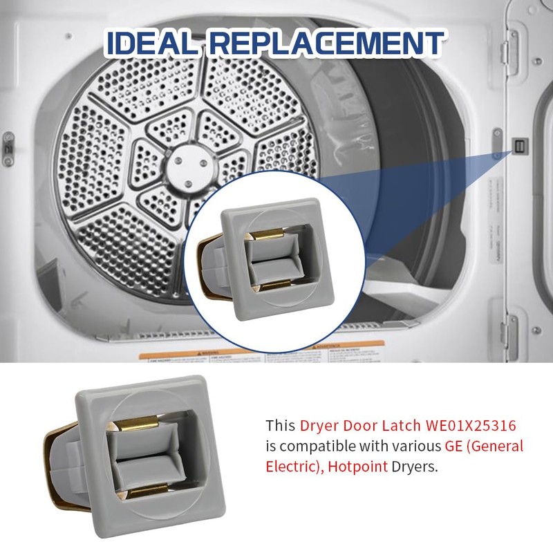 [Upgraded] WE01X25316 Dryer Door Latch fit for GE/Hotpoint Dryers, Replace