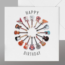 Guitar Birthday Card, Guitar Card, Electric Guitar Card.