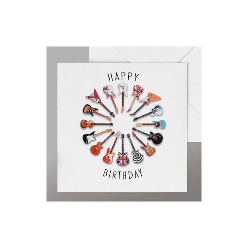 Guitar Birthday Card, Guitar Card, Electric Guitar Card.