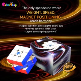 CuberShop GAN 15 MagLev Frosted, 2024 GANa Flagship New Premium Luxury GAN 15 M Pro 3x3 MagLev Magnetic Speed Cube, Stable & Fast Magic Cube Puzzle (GAN15 MagLev Frosted, Matte + Primary Internal)