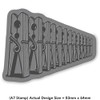 'Wooden Clothes Pegs' Rubber Stamp - Unmounted Design for Crafting