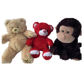 Weighted stuffed animal, Monkey or Teddy Bear with 4 lbs, washable plush buddy, brown bear