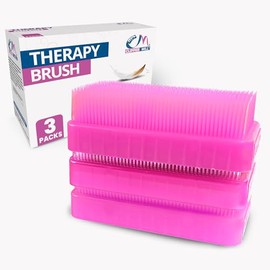 Wilbarger Method - Cepillo sensorial para terapia (3 unidades, rosa), cepillo de terapia ocupacional y terapéutica para calmar, estimular y cepillado sensorial, uso como parte del protocolo de