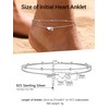 PROSILVER Women Sterling Silver Heart Anklet, S Letter Initial Ankle