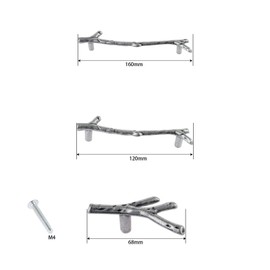 dophee Twig Branch Cabinet Drawer Pulls Handles, Decorative Modern European Style Zinc Alloy Knobs for Wardrobe Closet Door Furniture Hardware, Black Single Hole (5-Pack)