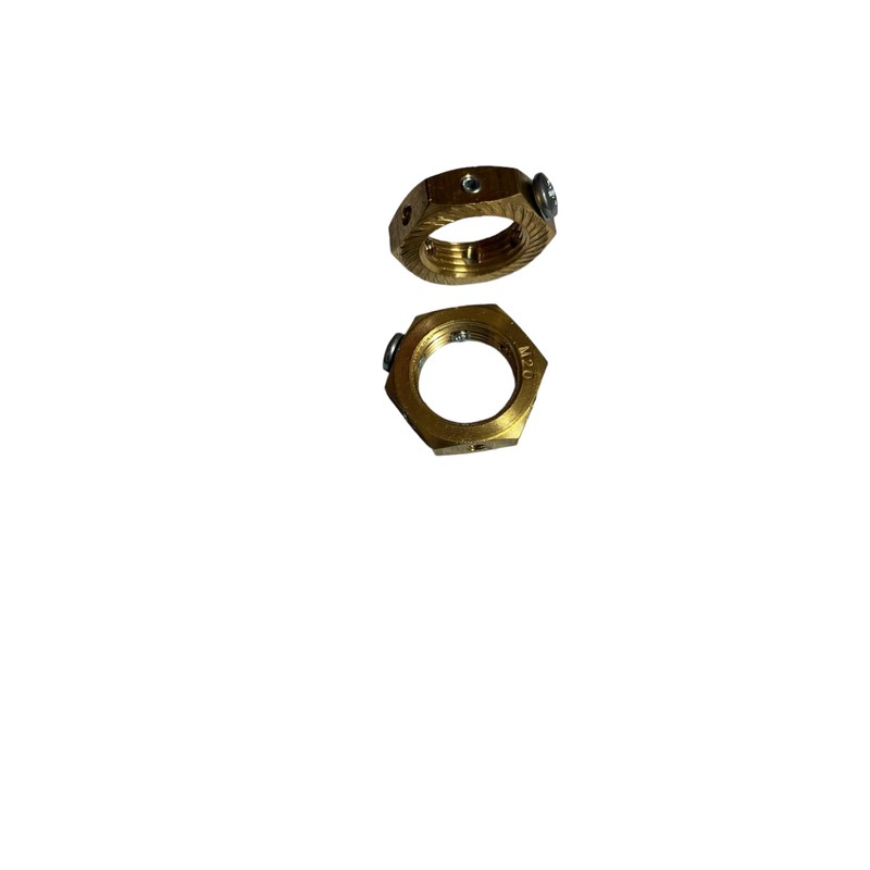 20mm Brass Earthing Locknut, 20mm Earth Nut Pack of 2