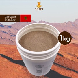 Snadi - Ghassoul Clay | 1 kg | Moroccan Lava Stone Powder | For Skin and Hair Care | Exfoliating and Softening | Rejuvenates, Soothes and Softens the Skin
