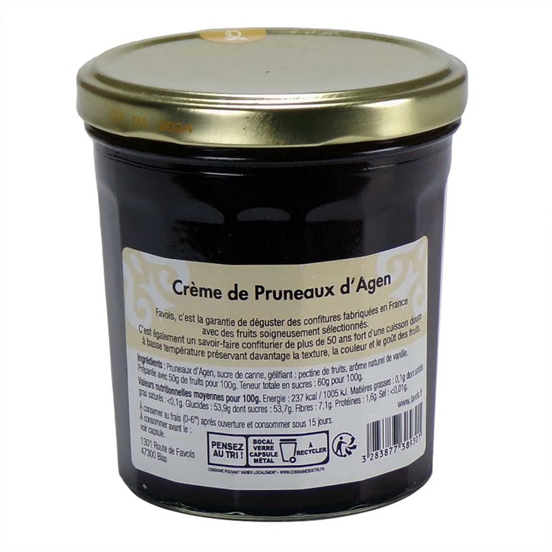 Favols Prune Cream Jam de Agen Creme de Pruneaux d'