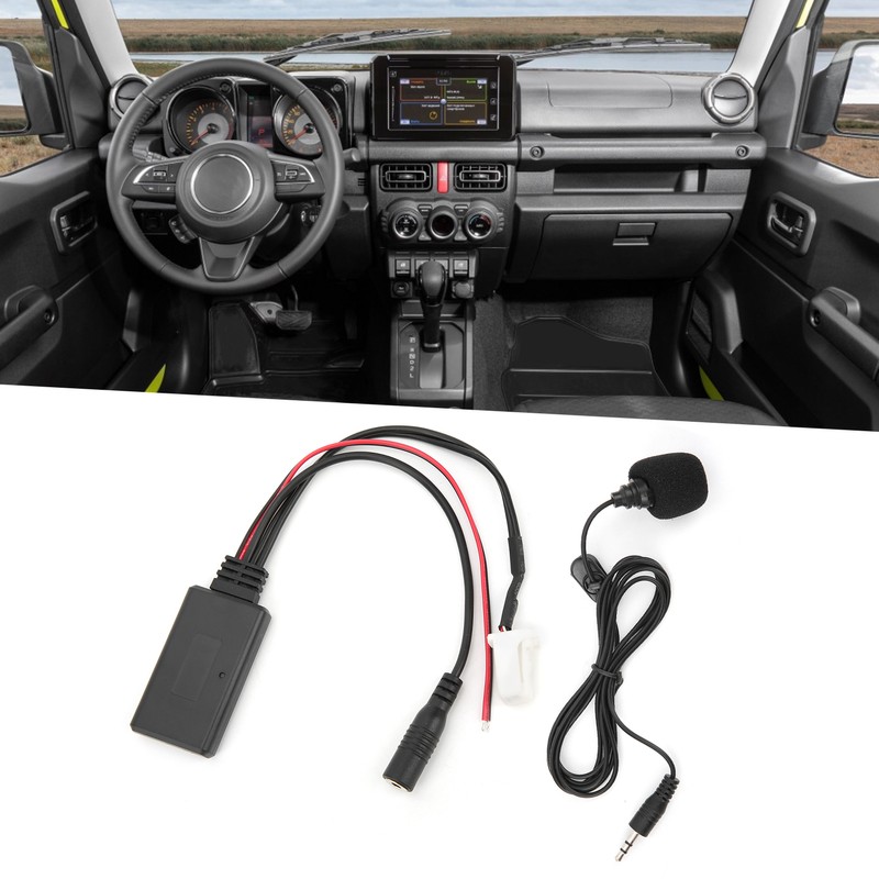 Bluetooth 5.0 AUX Cable Adapter with Microphone Handsfree Replacement for