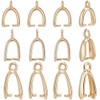 Beebeecraft 30Pcs 3 Sizes Pinch Bails 24K Gold Plated Snap