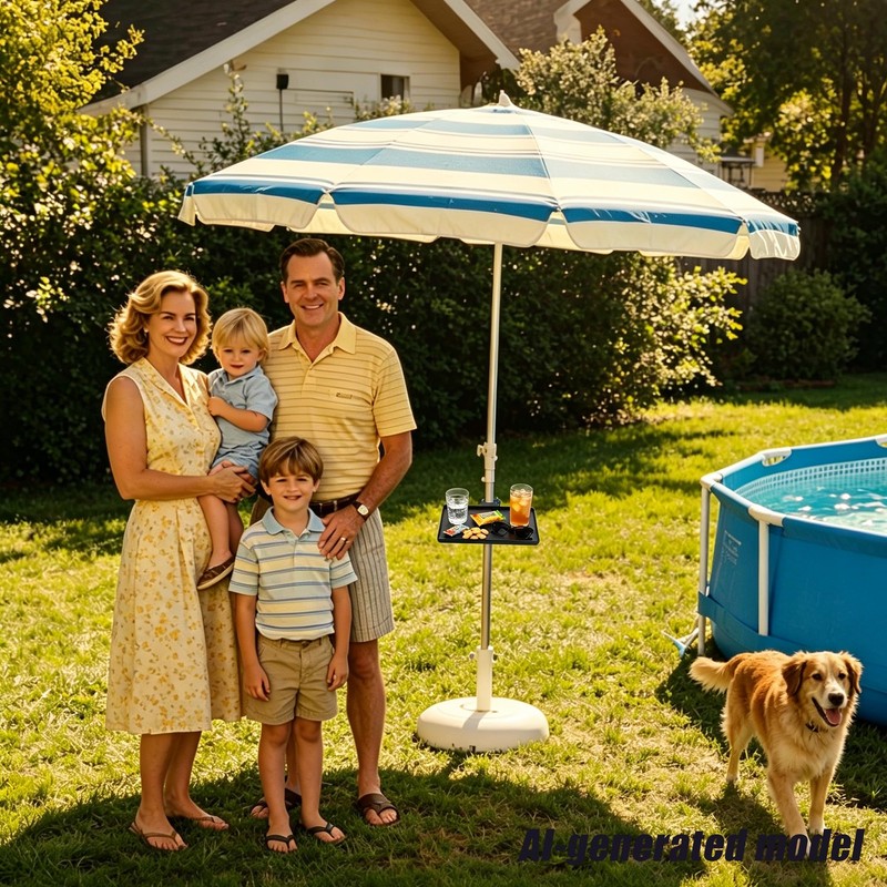 11"x8" Beach Umbrella Table Tray for Beach Umbrella Diameter Under