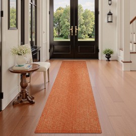 LEEVAN Hallway Runner Rug 10 ft, Cotton Woven Washable Runners Rug, Terra Braided Low Pile Kitchen Runner Rugs, Modern Bathroom Rugs Long Front Door Floor Carpet for Classroom/Bedroom/Doorway