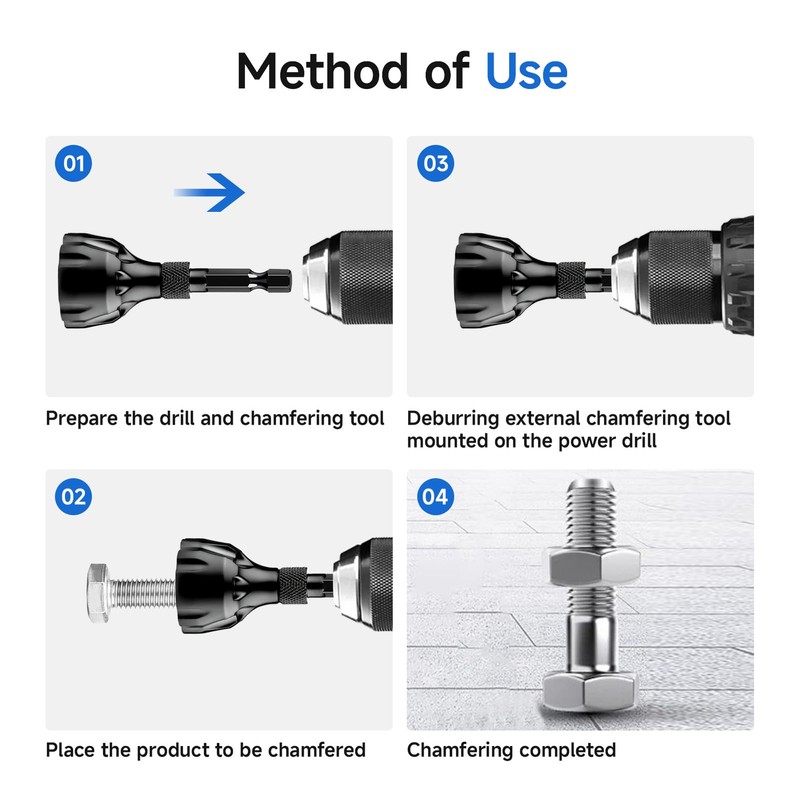 UIHRLM Chamfer Tool, Deburring External Chamfer Tool with 1/4 Inch