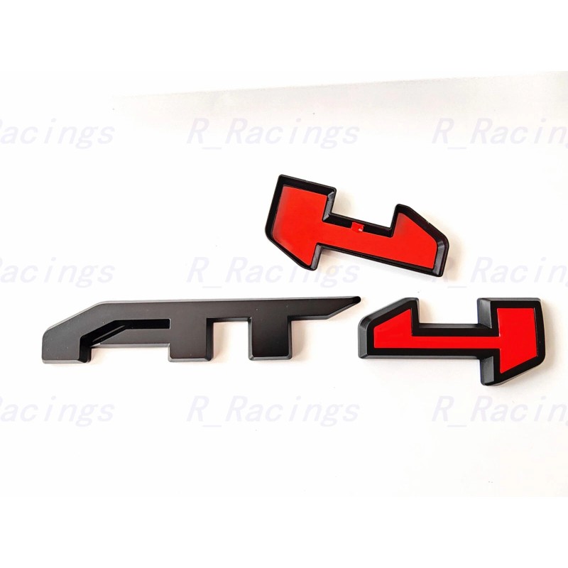 Auto Front Grill Matte Black Red AT4 OVERLAY Emblem 2023+
