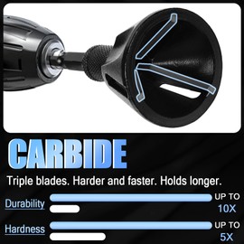 Deburring External Chamfer Tool Drill Bit with Tungsten Carbide Blades Quick Release 1/4’’Hex Shank Burr Removal Tool Chamfering Bit for Metal Steel Damaged Bolts Screws 3/16"-1"(5mm-25mm)