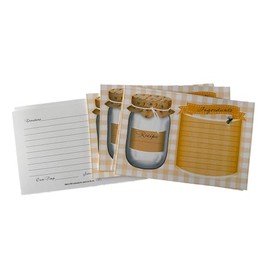 Mason Bee Recipe Card 4x6 Canning Jar Honeybee Cute Recipe Card Plaid Kitchen Gifts (Pack of 40)