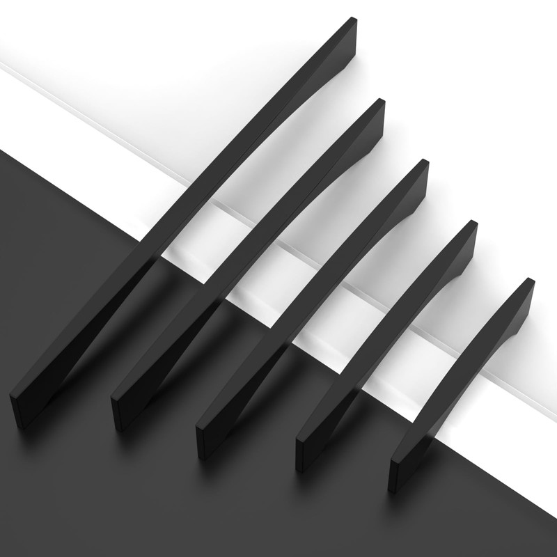 Amerdeco 10 Pack Matte Black Cabinet Pulls 3.75 Inch(96MM) Hole