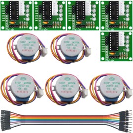 MTDELE 5 Sets 28BYJ-48 ULN2003 5V Stepper Motor Driver + ULN2003 Stepper Driver Boards Compatible with for Arduino DIY Toy Robot 3D Printer