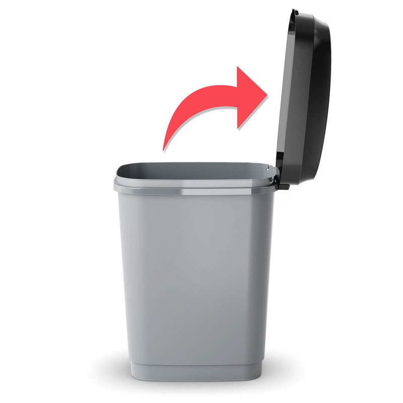 Kis" Dual Swing Waste Container, Grey/Anthracite, 19 x 25 x