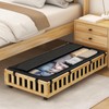 Gashell 2 Pack Bamboo Under Bed Storage with Wheels, 39”x20”x7.8”