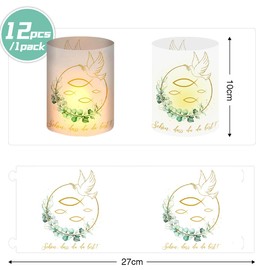 Pack of 12 Tea Light Holders Table Decoration Christening Tea Light Decoration Communion Fish Confirmation Christening First Communion Decoration Lantern for Christening Confirmation Decoration Boy