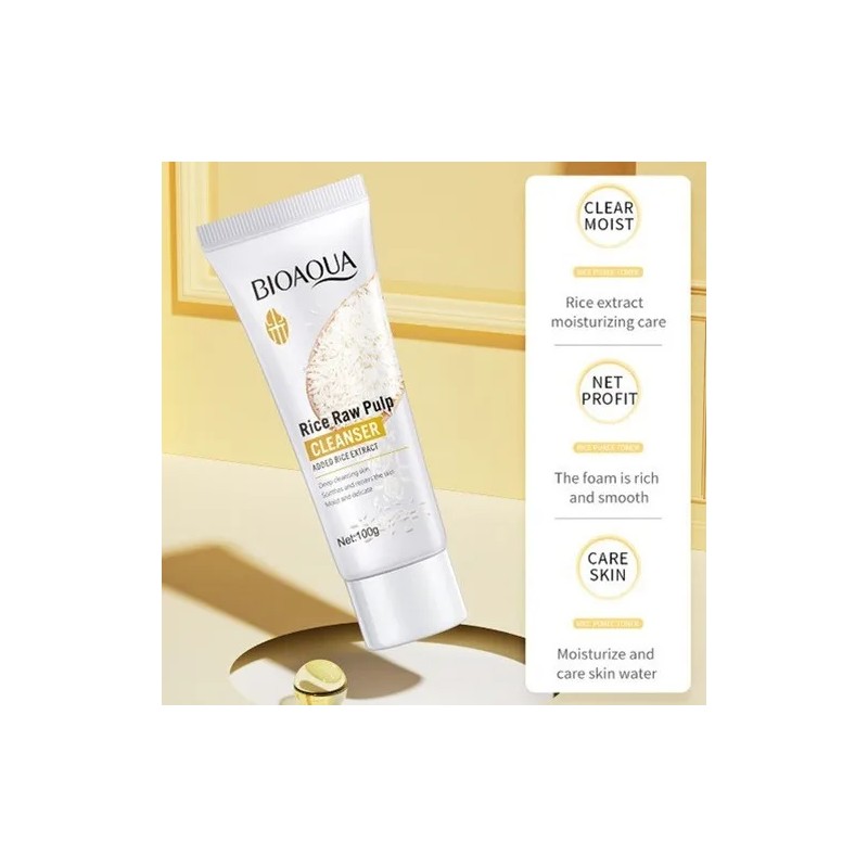 Limpiador Facial Bioaqua Arroz Limpieza Profunda Aclarante Todo Tipo De