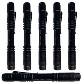 Pen Flashlight, Led Mini Penlight Super Bright Pocket Clip Pen Light Compact Flashlight for Inspection, Repair, Camping, About 1000 Lumens IPX5 Powered by 2*AAA Battery(not included) set 6pcs