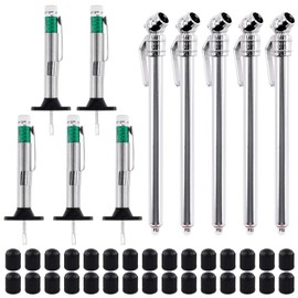 Keadic 40 pieces tyre depth measuring tool contains dual head tyre pressure gauge (10-100 PSI), tyre tread depth gauge, colour-coded tread depth gauge for tyres for GM cars, bicycle, motorcycles