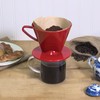 Fino Pour-Over Coffee Brewing Filter Cone, Number 2-Size, Red, Brews