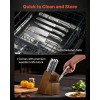 15-Piece Stainless Steel Kitchen Knife Set Wooden Block Ergonomic Handle