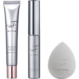 [3-piece set] WrinkFade | Medicinal high-coverage foundation 20g Cream foundation Makeup base Base Pore cover BB cream Concealer Cushion puff