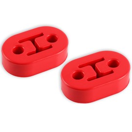 SINGARO SINGARO Rubber Exhaust Hanger, Muffler Exhaust System, Heavy Insulator Support Bushing Installation, 2 Holes 0.47 Inch, High-Density Tailpipe Damping Hanger (2PCS Red)