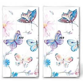 20 Individual Handkerchiefs Animal Butterflies in Blue. 2 Packs of 10 Individual Paper Handkerchiefs Printed Gift