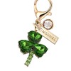 MONNEL MC564 Crystal Love Heart Shape Clover Lobster Clasp Charm